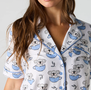 Pijamas de Dos Piezas para Mujer, Manga Corta, Estampado de <span class=keywords><strong>Koala</strong></span>, Impresión Digital, Ropa de Dormir Suave y Cómoda para Mujer - Product Image 3