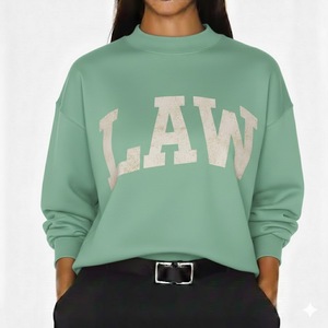 เสื้อสเวตเชิ้ตผู้หญิงคุณภาพสูงสำหรับฤดูหนาว แบบยาว สไตล์ลำลอง ผ้าถักย้อมสีพื้น ขนแกะ น้ำหนัก 380 กรัม เป็นมิตรต่อสิ่งแวดล้อม พร้อมปักโลโก้ด้านหน้า สีพื้น - Product Image 2