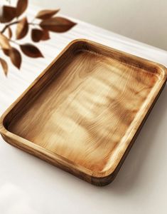 Bandeja de madera para servir, acabado en madera natural, diseño robusto, adecuada para servir desayuno, aperitivos, bebidas, cocina, comedor - Product Image 3
