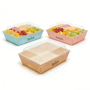Barquette à emporter biodégradable, écologique, en bois, avec revêtement UV, pour gâteaux et sushis - Product Image 1