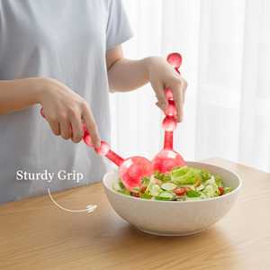 Juego de Cucharas y Tenedores para Ensalada de Resina Verde de Lujo, Diseño Único, Calidad Excepcional, Mango Corto - Product Image 1