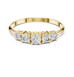Elegant Multi Stone Round Diamond Collet Setting <b>Ring</b> Gold 14Kt 18Kt Platinum Engagement Wedding <b>Statement</b> Fine Jewelry - Product Image 1