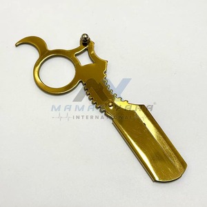 Nueva Navaja de Afeitar Profesional de Acero Inoxidable Portátil de Marca Personalizada Dorada, de Una Sola Hoja, de Alta Calidad - Product Image 2
