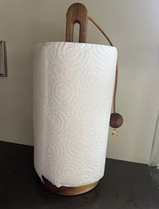 Porte-serviettes en papier en bois pour comptoir de cuisine |   Distributeur de rouleaux de papier minimaliste - Product Image 5