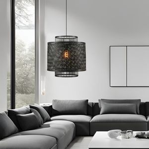 Premium Bamboo <b>Ceiling</b> <b>Light</b> Vintage Inspired Woven Lamp for Indoor Space and Relaxing Atmosphere - Product Image 3