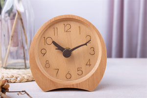Creative wood <b>clock</b> hands beech wood table desk office wooden <b>clock</b> - Product Image 2