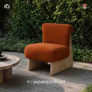 Jihan Modern Boucle Fabric Lounge <b>Chair</b> Solid Wood Frame Accent <b>Chair</b> for Living Room Hotel Villa Furniture - Product Image 1