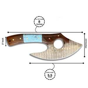 Ensemble de couverts vikings forgés à la main – Service de table médiéval 5 pièces avec couteau, cuillère, fourchette et pique à viande, cadeau, coupe-pizza viking, hache - Product Image 6