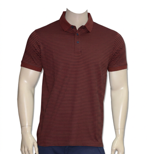 Camiseta de punto a rayas blancas y amarillas de manga corta para hombre, estilo veraniego nuevo, versátil, a la moda, con cuello y bolsillo, de seda helada. - Product Image 4