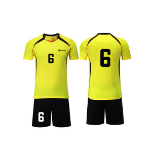Daizen Star Volleyball Uniform Set Yellow Black Sublimated Print Moisture Wicking Short Sleeve Adult Unisex 100% Polyester - Product Image 1