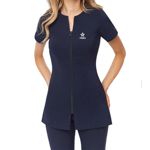Uniformes de Algodón con Cremallera Completa y Logotipo Personalizado de la Mejor Calidad 2026, Ropa de Trabajo para Esteticistas, Túnica para Salón de Uñas y Spa - Product Image 1