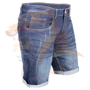 Shorts en jean taille mi-haute tendance, fabriqués sur mesure par un fabricant professionnel, avec logo personnalisé, pour hommes adultes. - Product Image 3