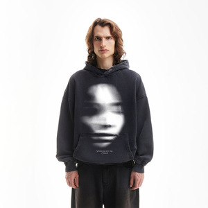 Unisex 480GSM Heavyweight Acid Wash Premium Quality Breathable 100% Cotton Custom Screen Print Logo Zipper Winter Hoodies Men - Product Image 1