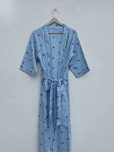 Bata Kimono de Algodón con Estampado Floral Indio para Mujer, Ropa de Estar por Casa, Estilo Boho - Product Image 5