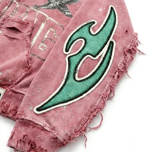 Sweat à capuche vintage délavé à l'acide, coupe classique, fermeture éclair intégrale, streetwear, double couche de coton, vêtement d'extérieur hiver - Product Image 5