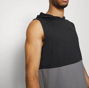 Bajo MOQ personalizado hombres verano gimnasio Stringer de talla grande algodón Jersey tanque para culturismo transpirable tejido verano con capucha músculo - Product Image 4