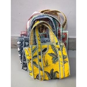 Sac fourre-tout en coton à fleurs style bohème, mini sac à main indien fait main pour femme, fermeture ouverte, toutes saisons, sac de voyage et de shopping - Product Image 1