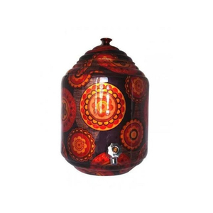 Distributeur d'eau en cuivre imprimé avec couvercle et robinet, style vintage, pour la maison, les hôtels, les fournitures, avantages pour la santé, distributeur d'eau potable - Product Image 3