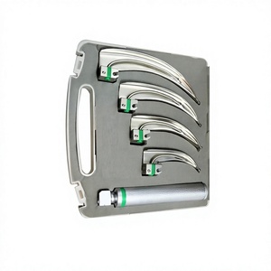 Ensemble de laryngoscopes à fibres optiques en acier inoxydable de haute qualité, 4 lames, électrique, ORL, réutilisable - Product Image 5