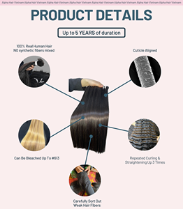 Perruques vietnamiennes naturelles lisses à prix compétitif Extensions de cheveux humains Remy Lace Front Lace Extensions de cheveux - Product Image 6