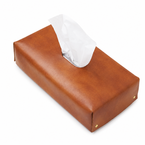 Custom Logo Light Luxury PU Leather Tissue Box Cover Wholesale Modern Rectangular <b>Napkin</b> <b>Holder</b> for Hotel Home Office - Product Image 1