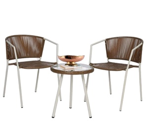 Moderno al aire libre Hotel Bar muebles de madera y metal ratán Patio jardín conjuntos cuerda tejido mesas y sillas terraza muebles - Product Image 1