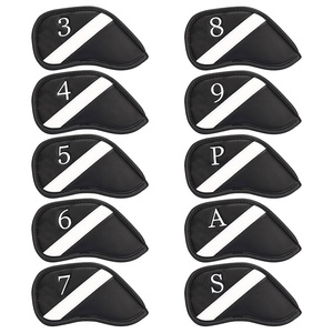 Venta Directa de Fábrica: Novedosas Fundas Magnéticas Negras Personalizadas con Bordado para Hierros de Golf, las Mejores Fundas de Cuero OEM con Bordado para <span class=keywords><strong>Palos</strong></span> de Golf - Product Image 1