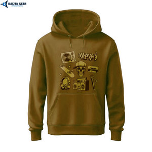 Sweat-shirt à capuche vert pour homme DAIZEN STAR, en polaire polyester, décontracté, coupe classique, avec poche avant, grande taille - Product Image 6