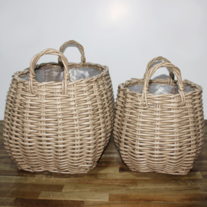 Wholesale Eco-Friendly <b>Plastic</b> Rattan Modern Design Custom Shape <b>Laundry</b> Storage <b>Baskets</b> Set for Clothing - Product Image 6