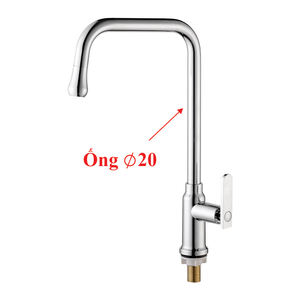 Robinet de cuisine chromé simple OEM/ODM KSOM-29T5, moderne, personnalisable, à montage sur plan, avec douchette extractible, garantie de 2 ans, conçu pour les salles de bain - Product Image 1