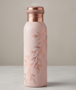 Botella de Agua de Cobre Esmaltado Hecha a Mano al por Mayor, con Arte Botánico, Ayurvédica, Antiderrames, Ecológica, para Gimnasio y Oficina, OEM - Product Image 2