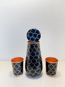 Juego de Jarra de Cobre Puro con Esmalte Negro y Dorado, Diseño de Rejilla Marroquí Premium, Ecológico, para Agua Hirviendo - Product Image 5