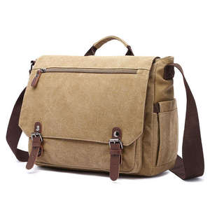 Sac messager de luxe en toile pour homme, sac fourre-tout bandoulière 14 pouces, mallette personnalisée, toile souple, idéal pour le bureau – Grande Vente - Product Image 2