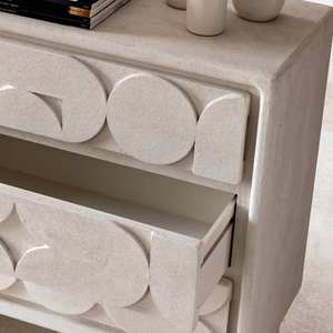 Commode en bois effet béton blanc Vandana Ultra Cresta - Product Image 5