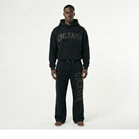 Pantalones Deportivos Personalizados Ligeros con Bordado, Estilo Casual, Lavado Ácido, Desgastados, de Doble Capa, Cintura Ajustada, Pierna Ancha y Acampanada para Hombre