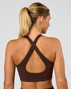 Women's Deep V-<b>Neck</b> <b>Halter</b> Sports <b>Bra</b> Solid Color Yoga Fitness Seamless Breathable Medium Support Spandex Polyester - Product Image 2