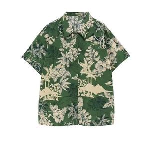 เสื้อยืดฮาวายลายอโลฮ่าสำหรับผู้ชาย คอลเลคชั่นฤดูร้อนปี 2026 ขายส่ง 10 แบบ ดีไซน์วินเทจ สวมใส่สบาย ระบายอากาศได้ดี แขนสั้น ติดกระดุมหน้า - Product Image 3