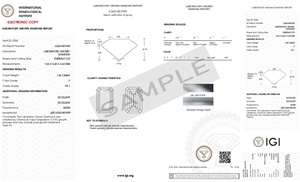 Timeless Shine 1.50 Carat Emerald Shape CVD Lab Grown Excellent Diamond 7.63 MM F Color VS1 Clarity avec certificat IGI - Product Image 2