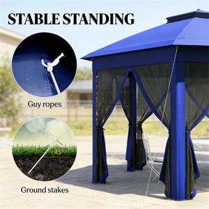 ศาลาพักผ่อนกลางแจ้งและศาลาทรงหกเหลี่ยมพร้อมหลังคาบังแดดเพื่อการพักผ่อนและความสบายที่ดียิ่งขึ้น - Product Image 3