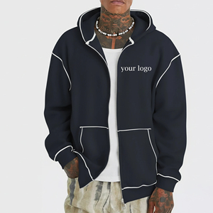 Sudaderas con Capucha de Felpa 100% Algodón para Hombre, Corte Regular, Estilo Urbano, con Cremallera, para Primavera, Otoño e Invierno, Bordadas y Teñidas - Product Image 6