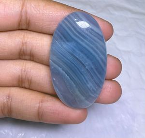 Cabochon de calcite bleue naturelle à bandes, pierre précieuse en vrac, vente en gros, calcite bleue naturelle faite à la main, pierre précieuse en vrac - Product Image 2