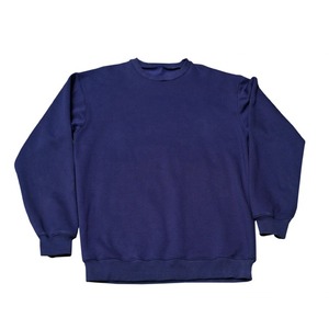 Men's Navy Blue Crewneck Sweatshirt Full Sleeve Regular Fit Solid Color Casual Pullover 100% Cotton Fleece Lined Breathable - Product Image 2