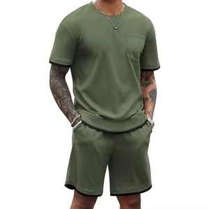 New High Quality Lightweight Breathable Summer Casual <b>Shirt</b> <b>Shorts</b> <b>Sets</b> <b>Men</b> Custom Polyester/Cotton T-<b>Shirt</b> <b>Short</b> <b>Set</b> - Product Image 1