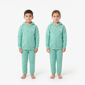 Conjunto Deportivo de Alta Calidad Personalizado para Niños y Niñas, Sudadera con Capucha y Cierre Completo de Algodón Grueso, Pantalones Deportivos - Product Image 1