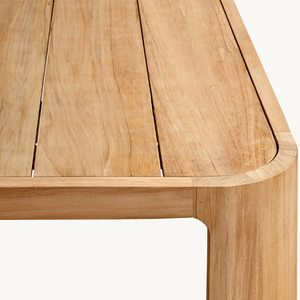 Table rectangulaire en teck au style moderne et épuré, idéale pour l'extérieur et durable - Product Image 3