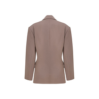 Blazer en laine noire à manches retroussables, tissé, longueur standard, unisexe, décontracté, pour le bureau, respirant