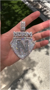 Colgante Personalizado de Plata 925 con Letra y Diamantes de Moissanita, y Otras Joyas de Diamantes, Regalo para Ella - Product Image 6