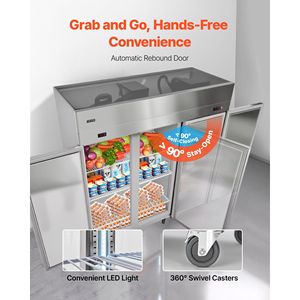Attrezzatura di Refrigerazione per Cucine Commerciali, Frigorifero/Congelatore Verticale in Acciaio Inox da 72 Pollici di Larghezza, 51 Piedi Cubi, Tre Porte con Sistema Auto-Defrost - Product Image 5