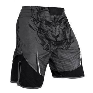 Shorts MMA pour hommes en gros, séchage rapide, respirants, taille élastique, couleur unie, décontractés, en Spandex/Polyester, pour la boxe et le combat, teinture personnalisée - Product Image 1