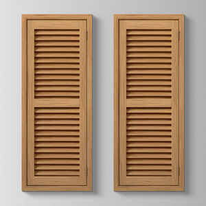 Paneles de Puerta de Madera de Alta Gama, Puertas de Madera Maciza Personalizadas con Persianas para Proyectos de Interiores de Casas Contemporáneas - Product Image 1
